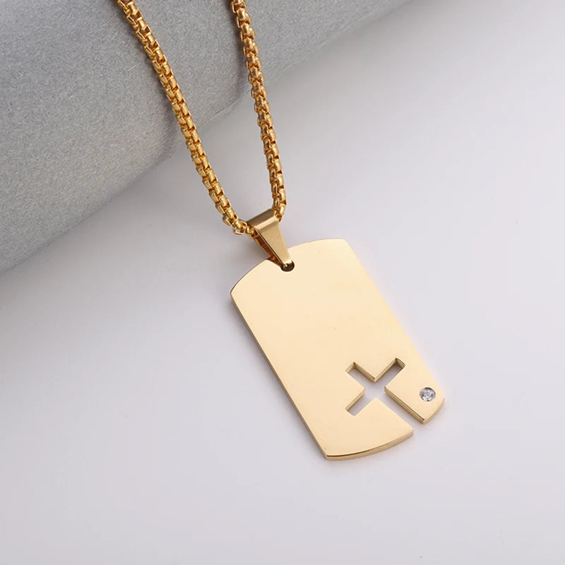 Dog Tag Pendant and Necklace