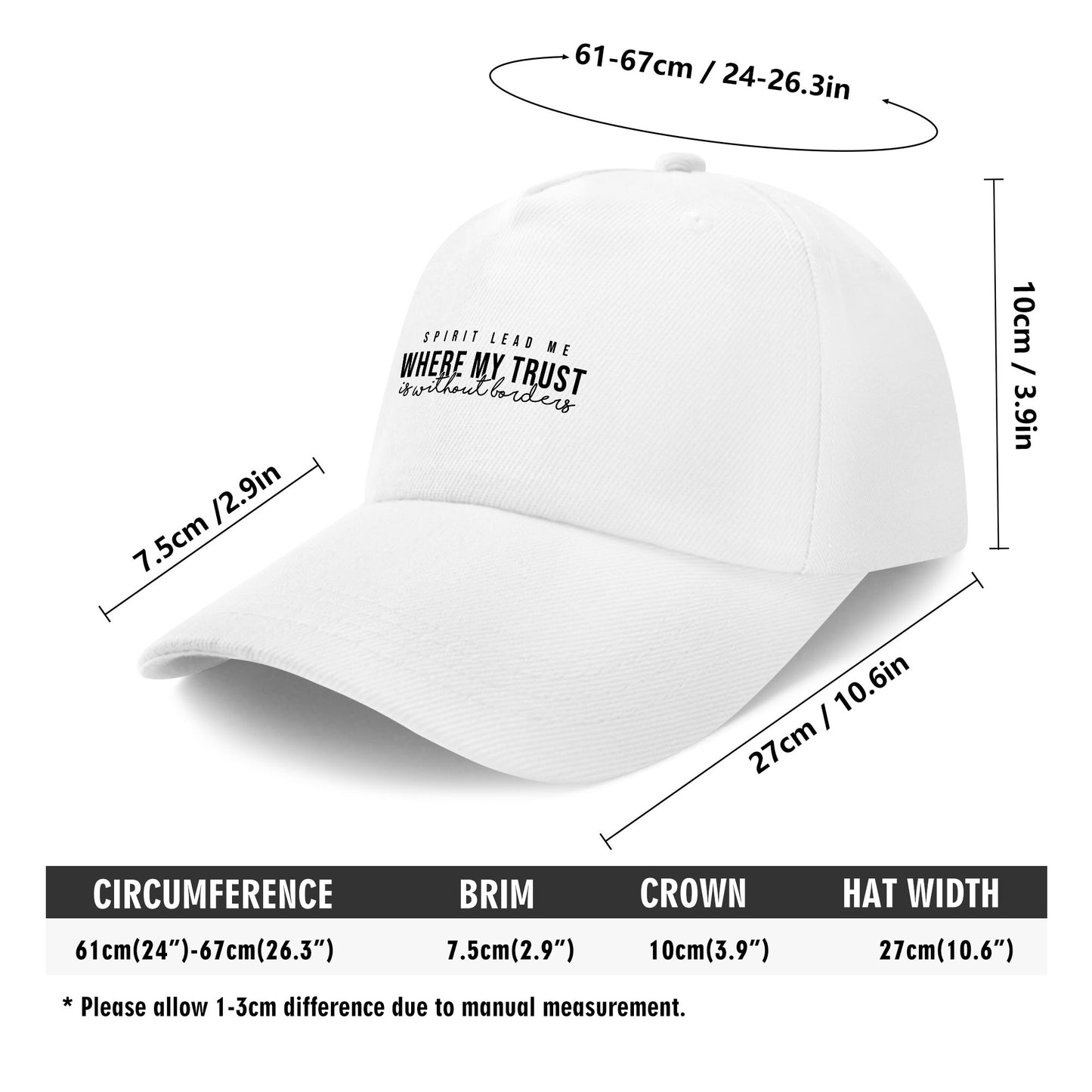 Spirit Lead Me- White Baseball Cap
