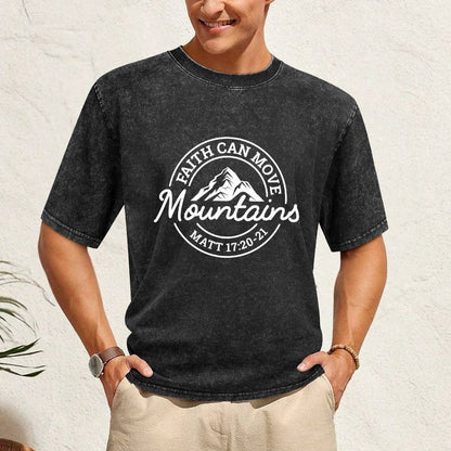 Faith can move mountains - Men's Washed Vintage T-Shirt