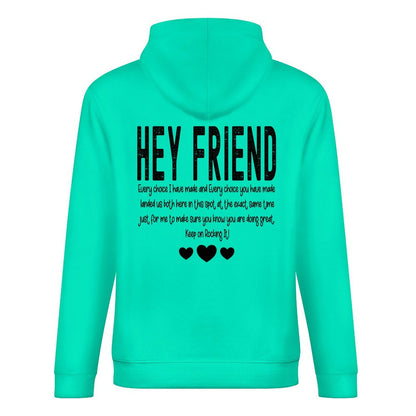 Hey Friend Motivational - Cotton Men's Hoodie with kangaroo pocket (multiple colour options)