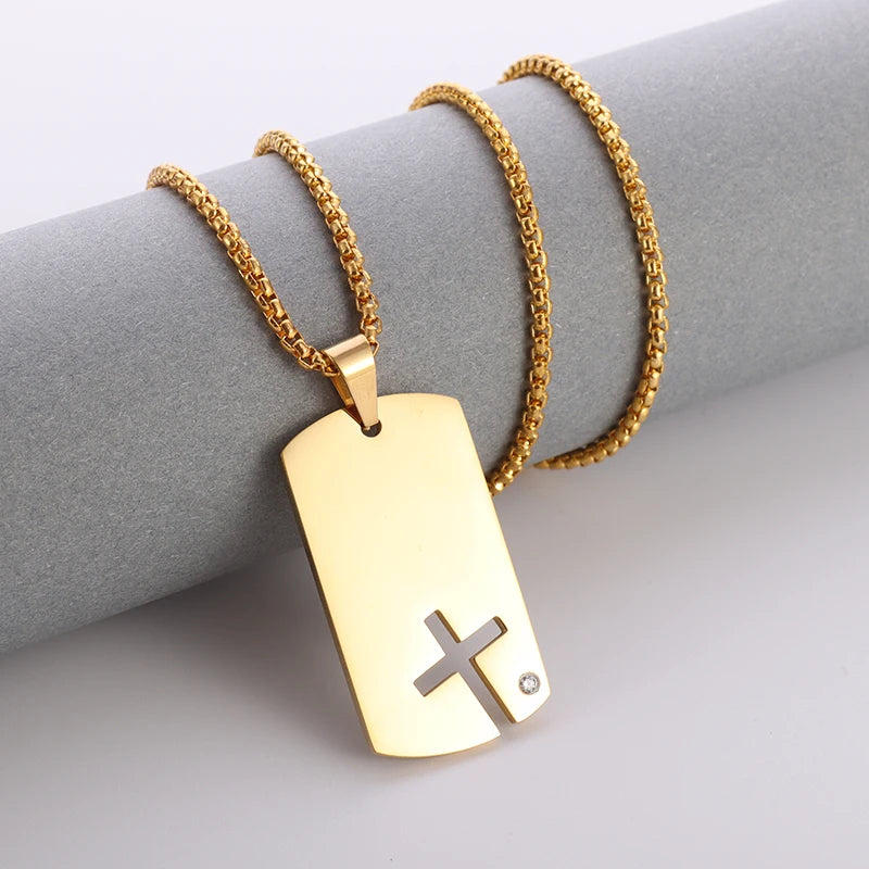 Dog Tag Pendant and Necklace