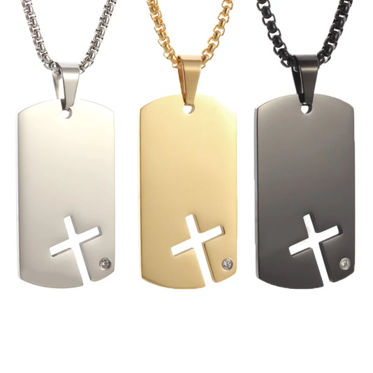 Dog Tag Pendant and Necklace