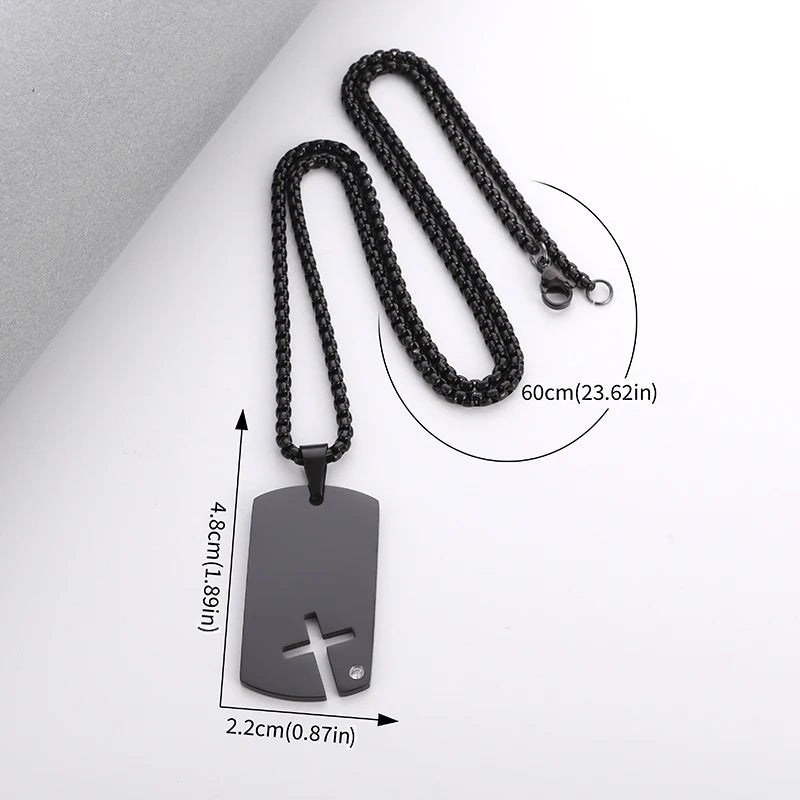Dog Tag Pendant and Necklace