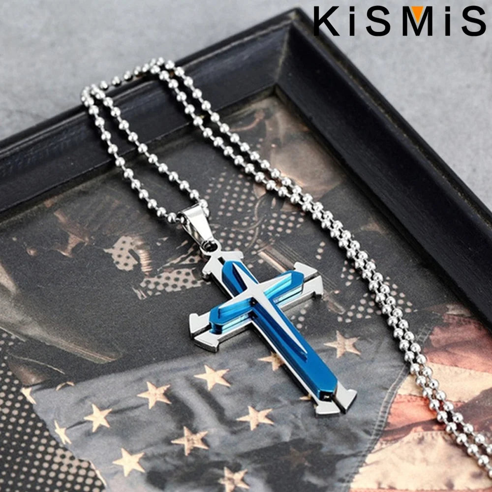 Stainless Steel Cross Pendant and basic necklace