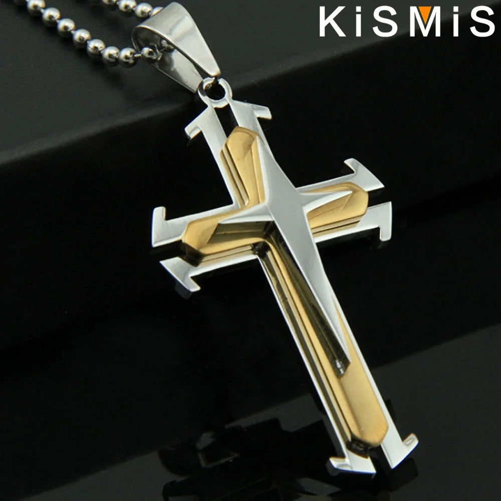 Stainless Steel Cross Pendant and basic necklace