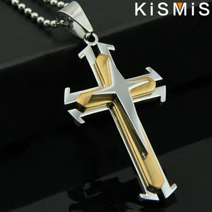 Stainless Steel Cross Pendant and basic necklace