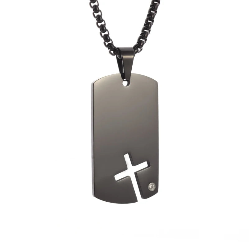 Dog Tag Pendant and Necklace