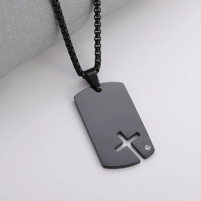 Dog Tag Pendant and Necklace