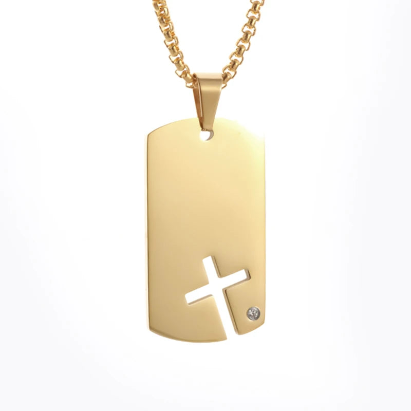 Dog Tag Pendant and Necklace