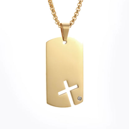 Dog Tag Pendant and Necklace