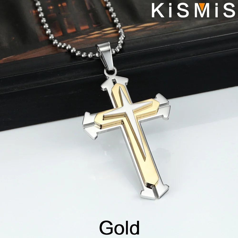Stainless Steel Cross Pendant and basic necklace