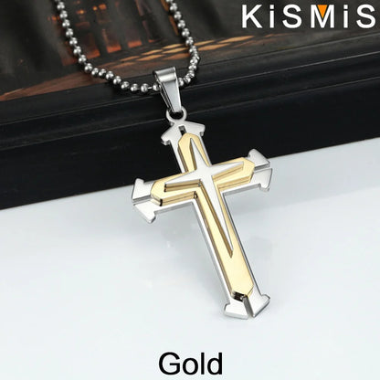 Stainless Steel Cross Pendant and basic necklace