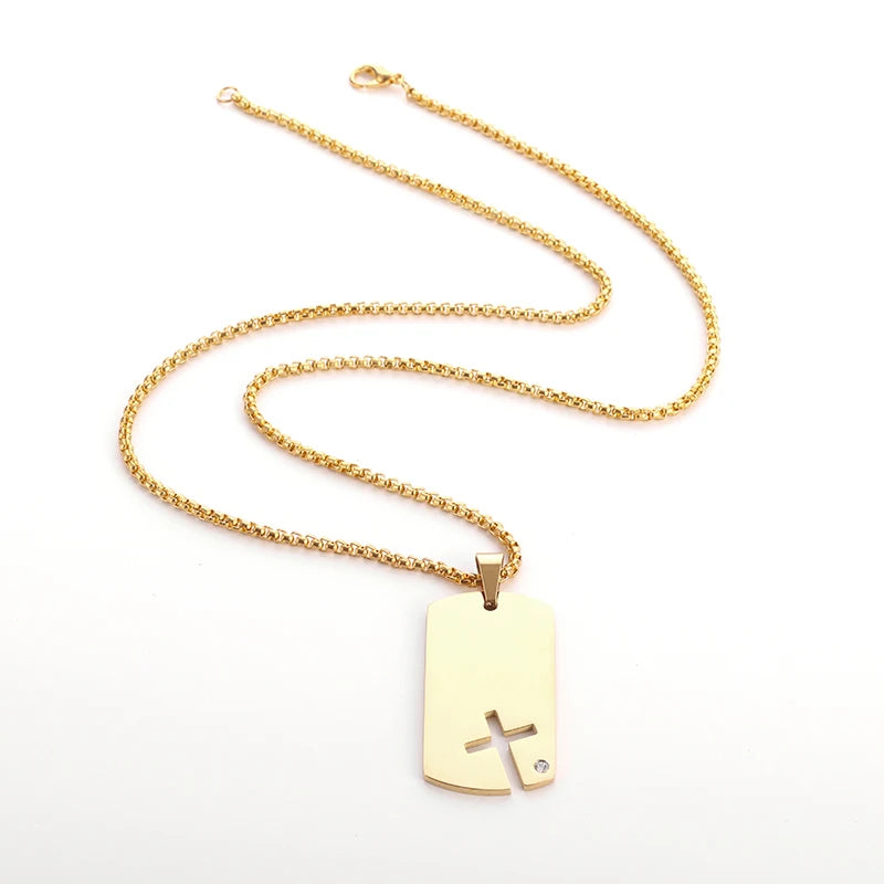 Dog Tag Pendant and Necklace