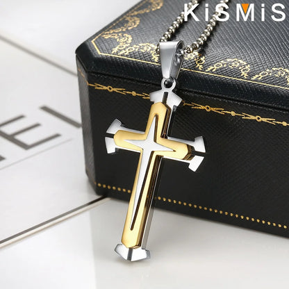 Stainless Steel Cross Pendant and basic necklace