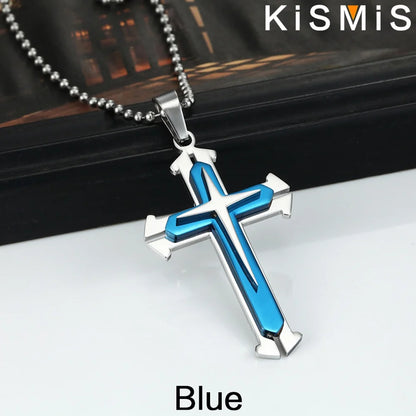 Stainless Steel Cross Pendant and basic necklace