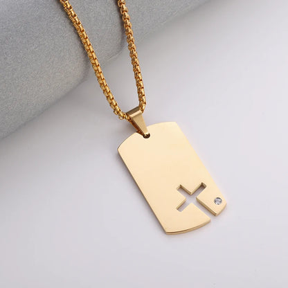 Dog Tag Pendant and Necklace