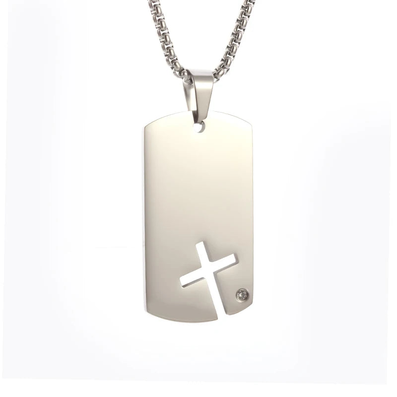 Dog Tag Pendant and Necklace