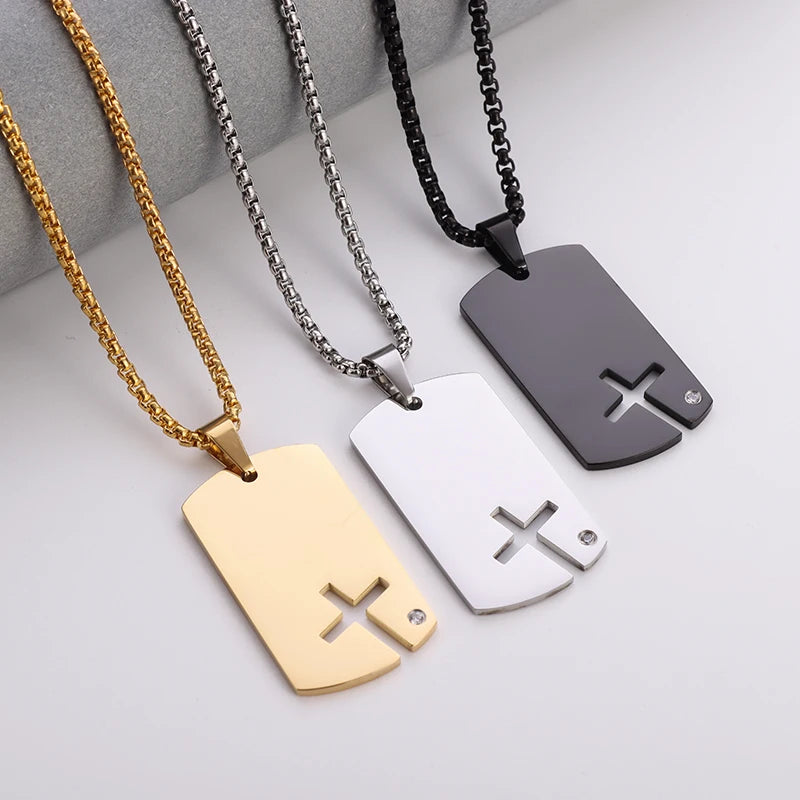 Dog Tag Pendant and Necklace