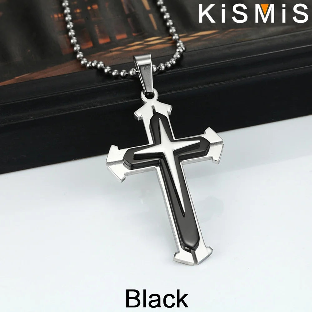 Stainless Steel Cross Pendant and basic necklace