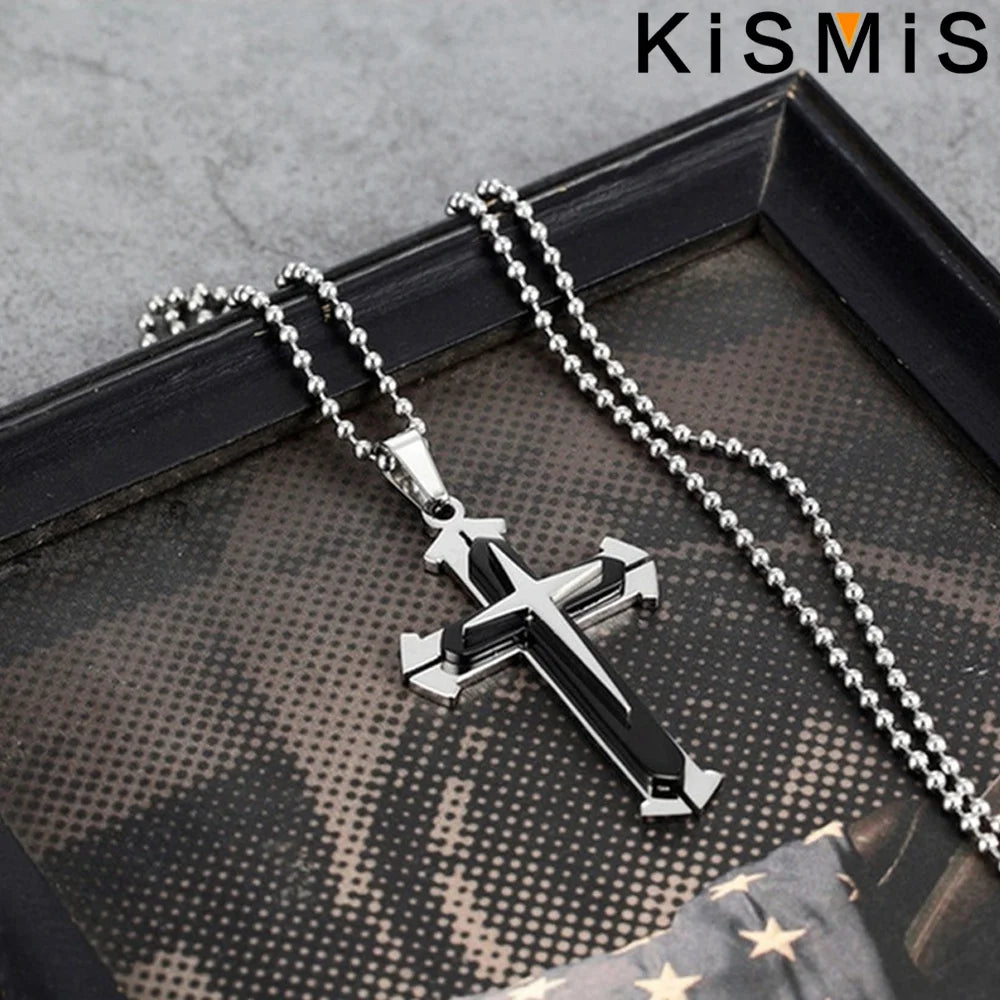 Stainless Steel Cross Pendant and basic necklace
