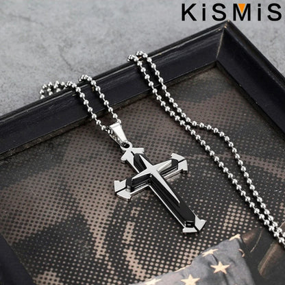 Stainless Steel Cross Pendant and basic necklace