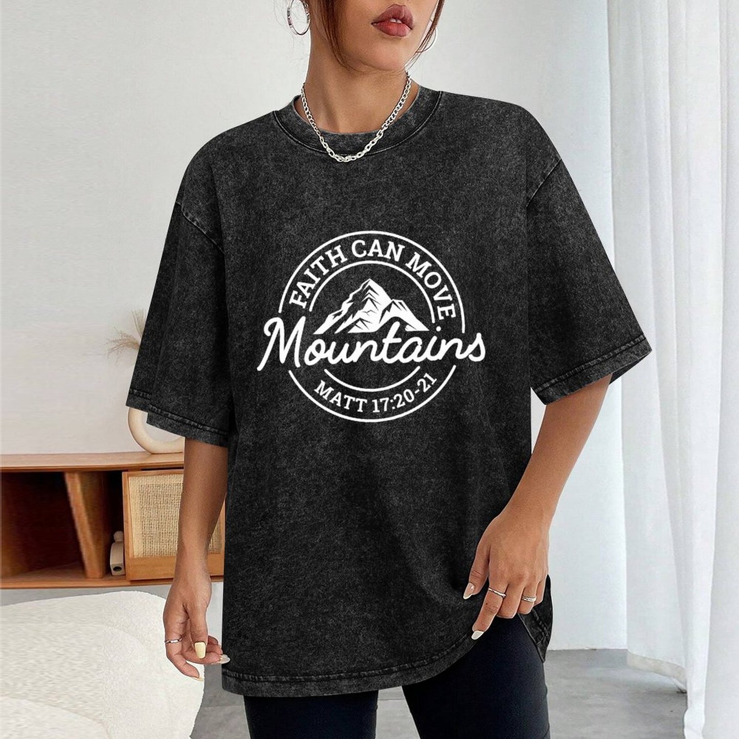 Faith can move mountains - Men's Washed Vintage T-Shirt