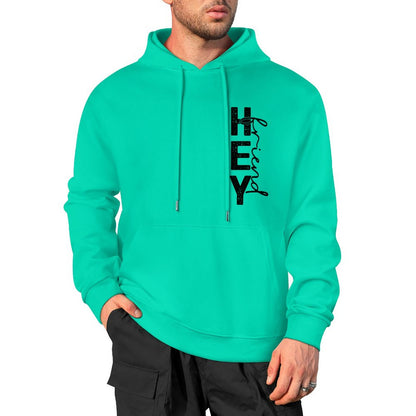 Hey Friend Motivational - Cotton Men's Hoodie with kangaroo pocket (multiple colour options)